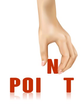 point word taken away by hand clipart