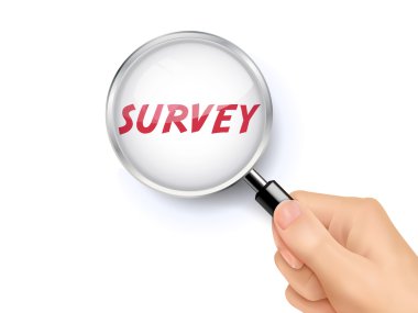 Büyüteç gösterilen anket kelime