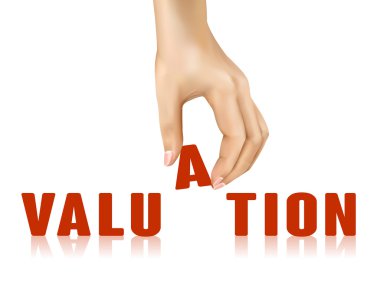 valuation word taken away by hand  clipart