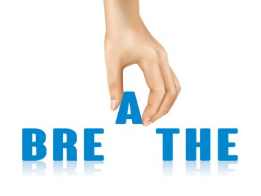 breathe word taken away by hand clipart