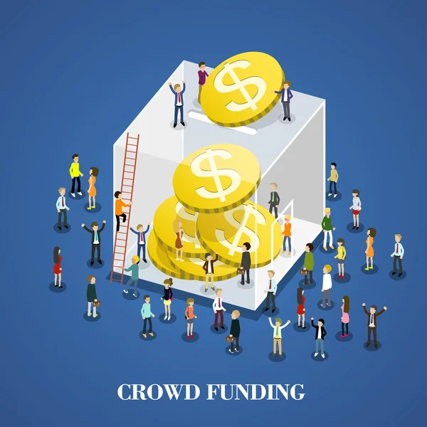 Crowd funding — Stock Vector