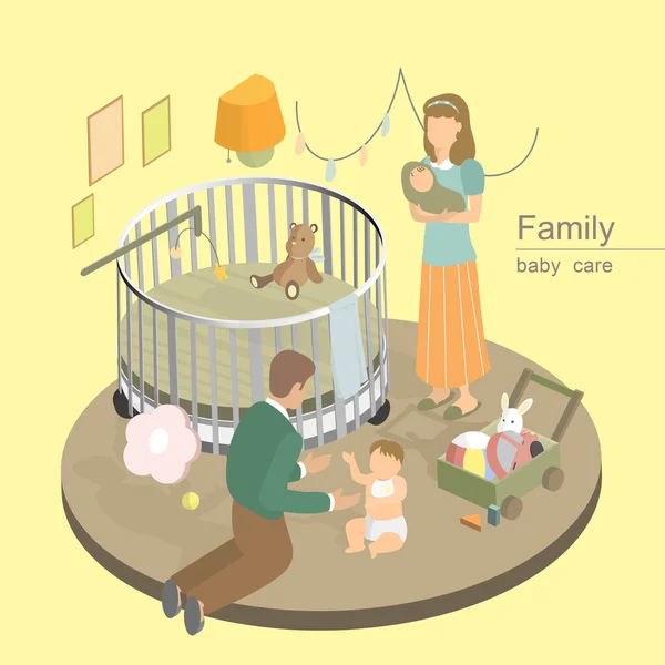 Familie baby care concept — Stockvector