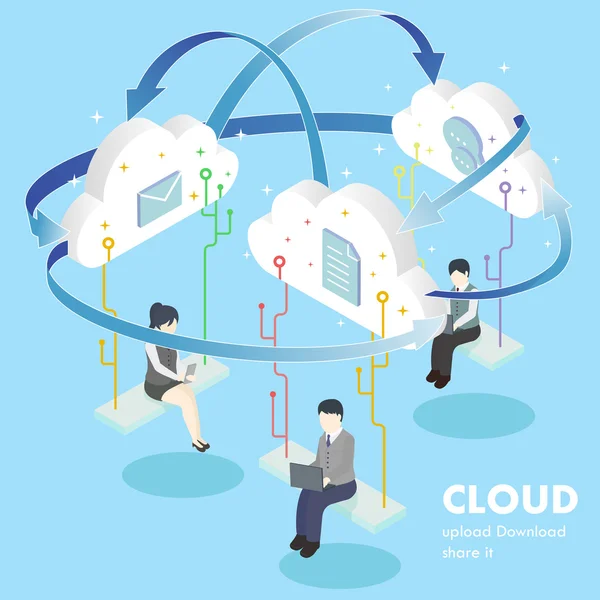 Concepto de computación en nube — Vector de stock