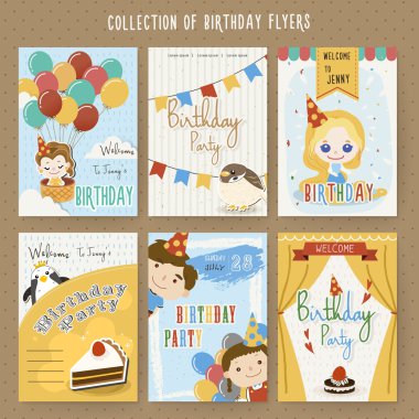 çok güzel çizgi film doğum günü partisi davetiyesi şablonu 