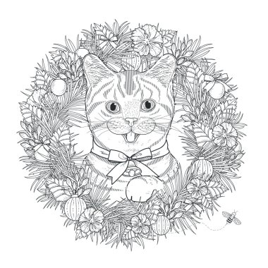 sevimli kedicik boyama sayfası