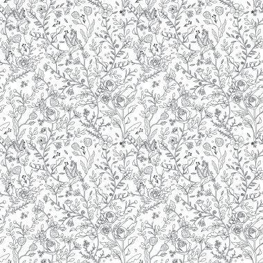 zarif sorunsuz çiçek desenli sayfa boyama