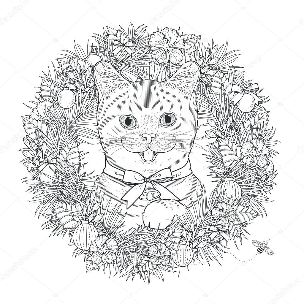 Coloriage Chats Adultes Chat Grincheux