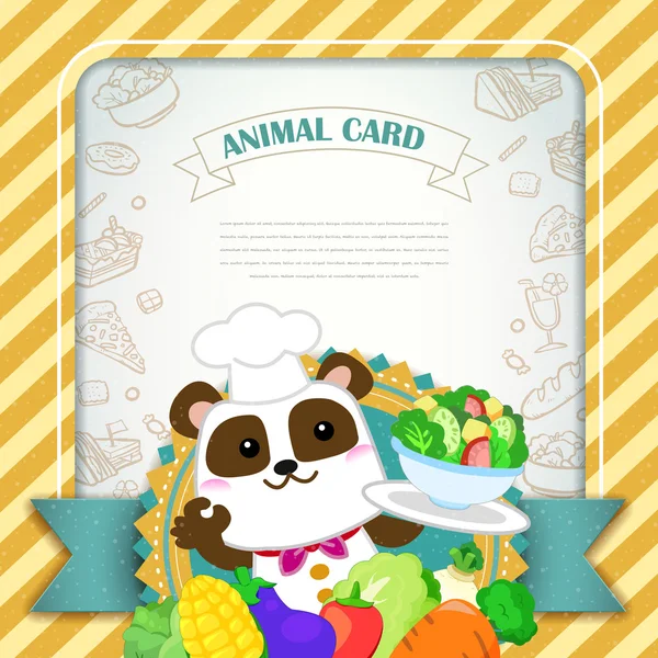 愛らしい動物カード テンプレート — ストックベクタ