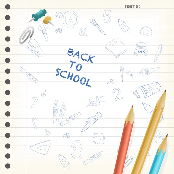 Terug naar school banner — Stockvector