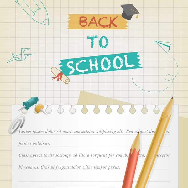 Terug naar school banner — Stockvector