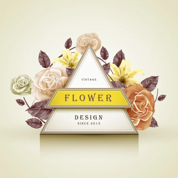 Retro floral frame design — Stock Vector