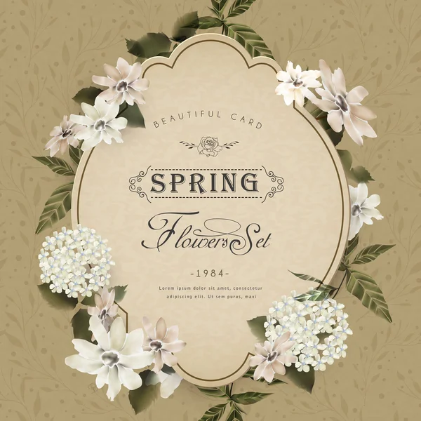 Design de cartão floral retro — Vetor de Stock