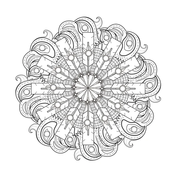 Exquisito diseño de patrón de mandala — Vector de stock