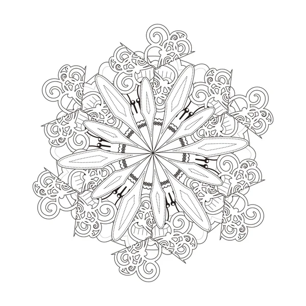 Squisito disegno modello mandala — Vettoriale Stock