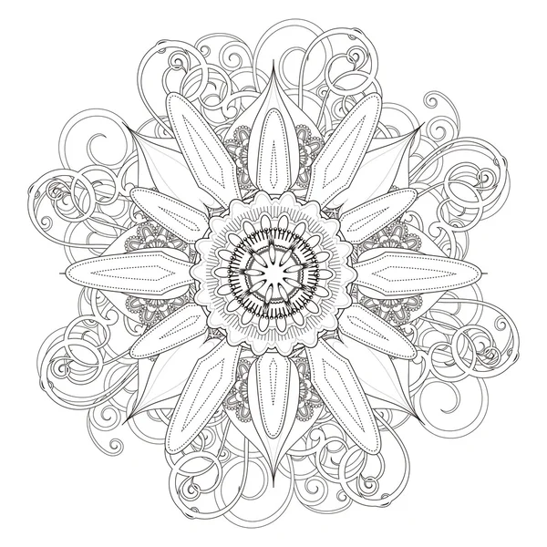 Squisito disegno modello mandala — Vettoriale Stock