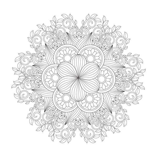 Squisito disegno modello mandala — Vettoriale Stock