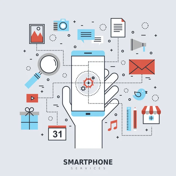 Concepto de Servicios Smartphone — Vector de stock