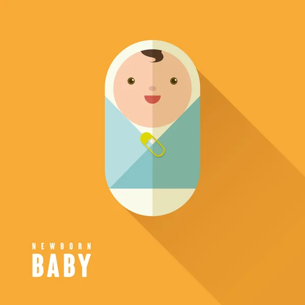 Adorable bebé recién nacido — Vector de stock