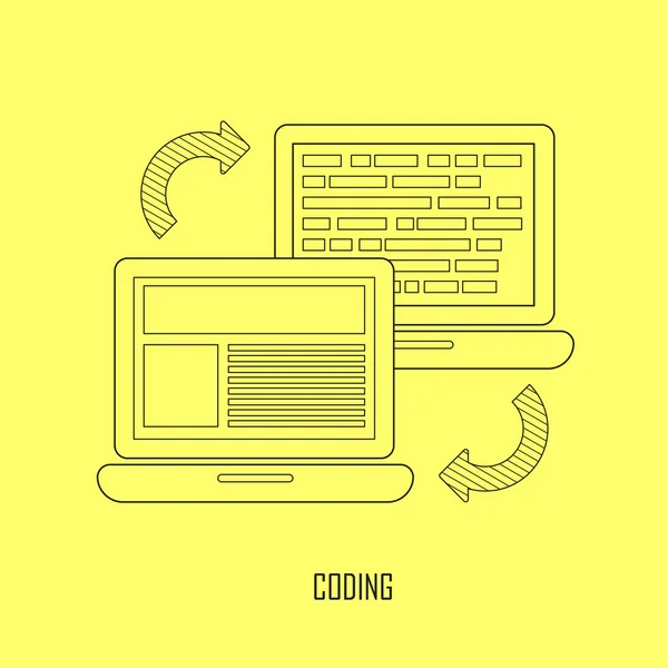 Webpagina codering en programmering — Stockvector