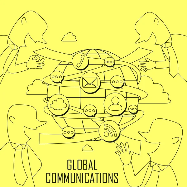 Concepto de comunicación global — Archivo Imágenes Vectoriales