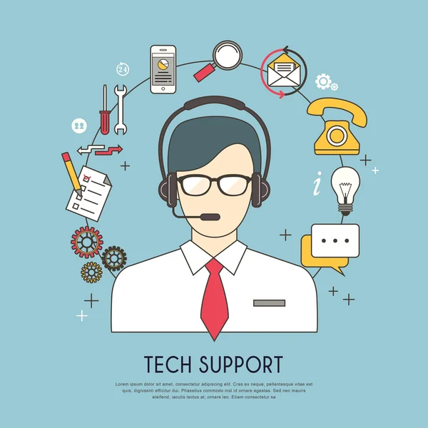 Tech support concept — Stock Vector
