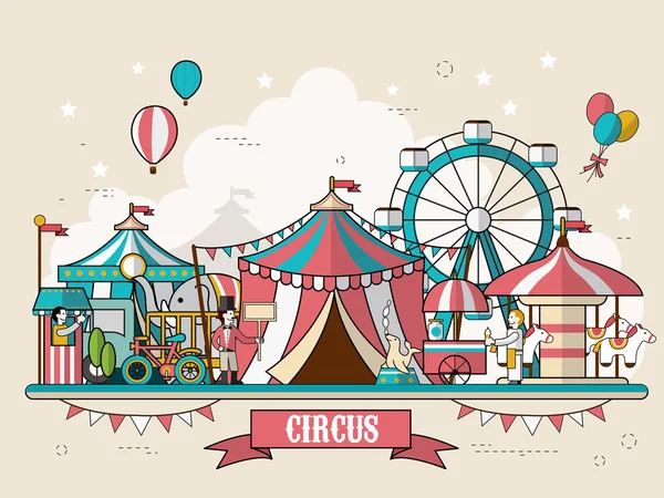 Cirkus faciliteter landskap — Stock vektor