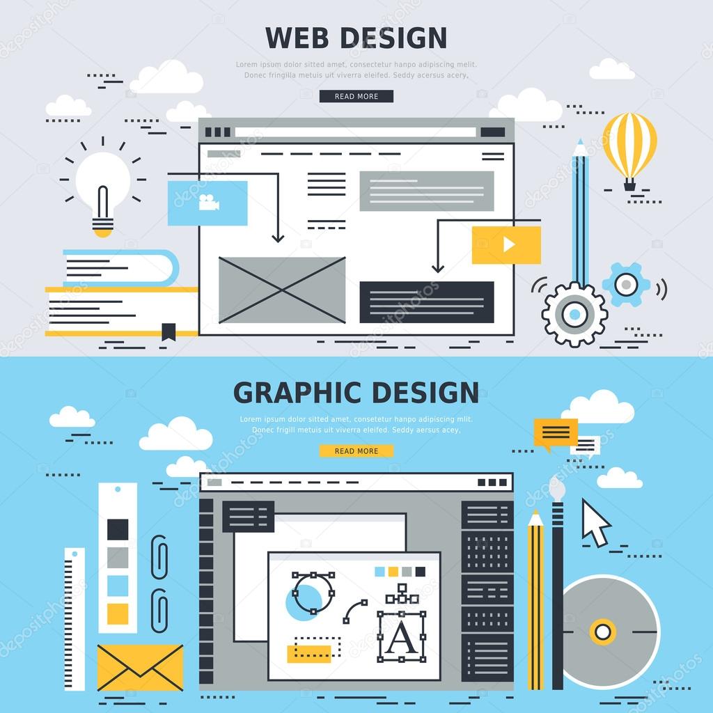 web design and graphic design concept