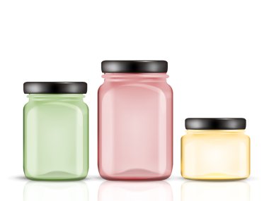 colorful glass jars set clipart