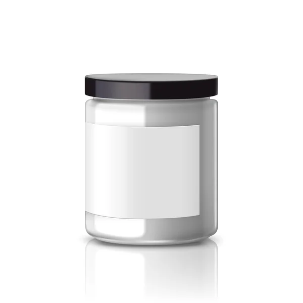 Blank glass jar with label — Stock Vector