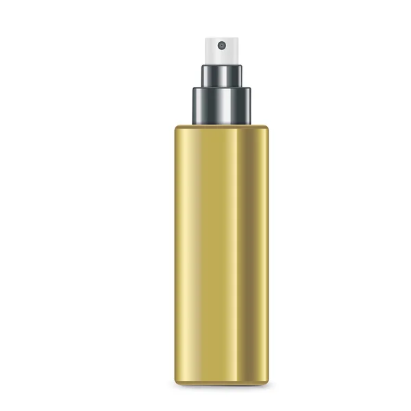 Frasco de spray dourado cosmético — Vetor de Stock