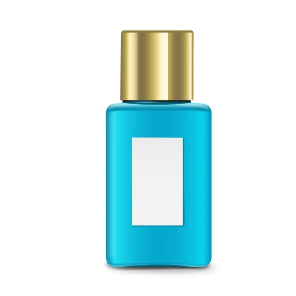 Botol parfum elegan dengan label kosong - Stok Vektor