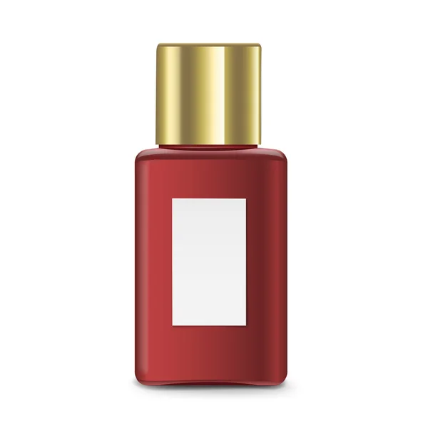 Elegante Parfümflasche mit leerem Etikett — Stockvektor