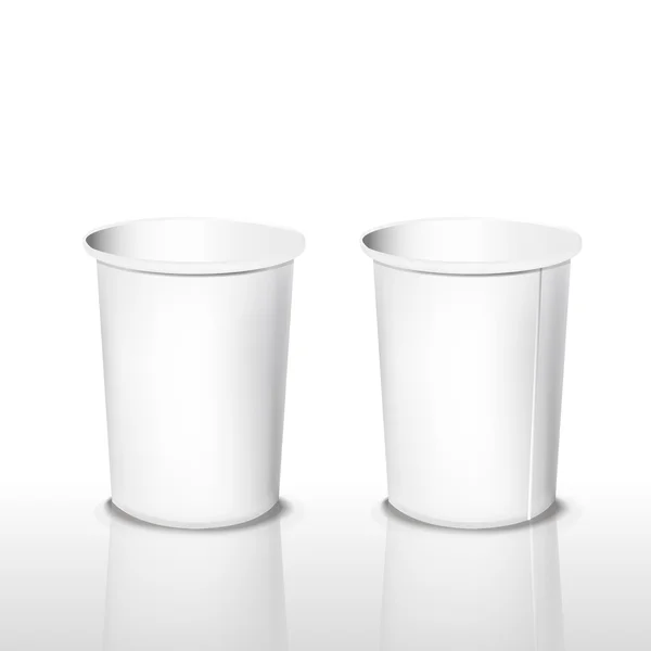 Vasos de papel blanco vacíos conjunto — Vector de stock