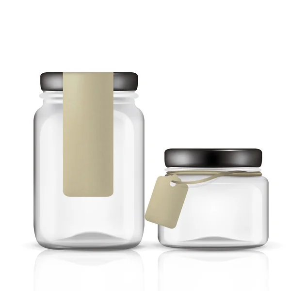 Conjunto de frascos de vidro — Vetor de Stock