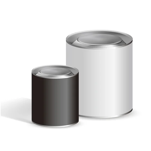 Blank tin cans — Stock Illustration Blank tin cans Stock Vector