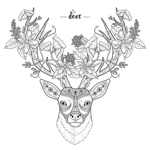 Tête de cerf élégante — Image vectorielle