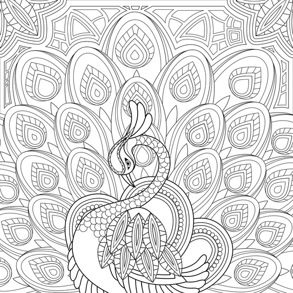 Elegant peacock — Stock Vector