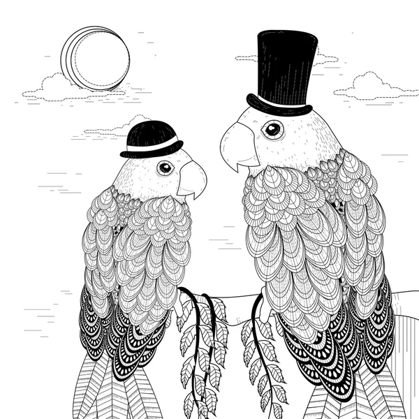 Perroquets élégants — Image vectorielle