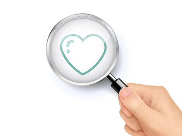 Olhar de perto para o ícone do coração —  Vetores de Stock