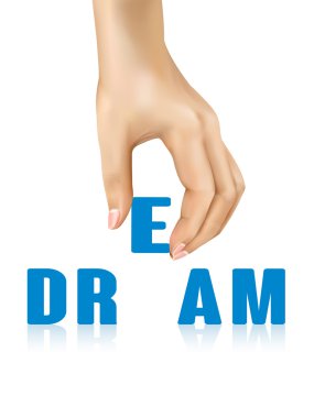dream word taken away by hand clipart