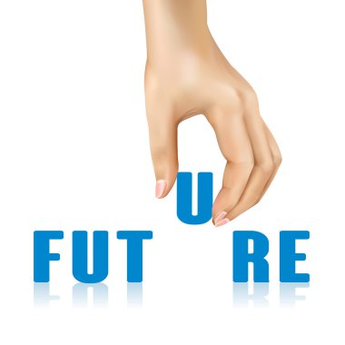 future word taken away by hand clipart