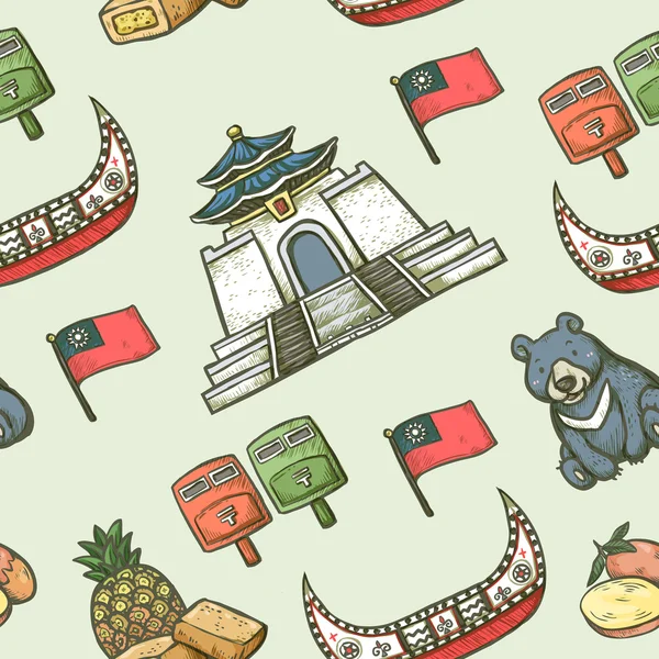 Taiwan fond sans couture — Image vectorielle