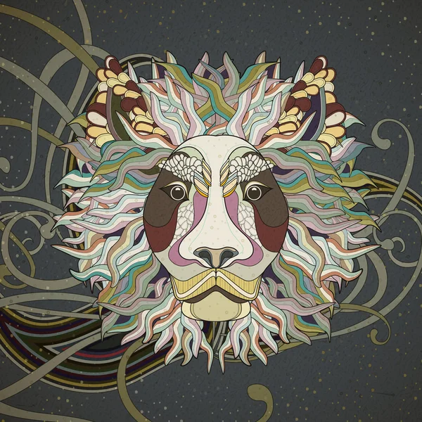 Coloriage lion majestueux — Image vectorielle