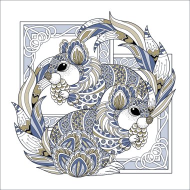 sevimli sincap boyama sayfası