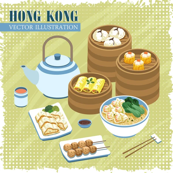 Hong 香港美食 — 图库矢量图片
