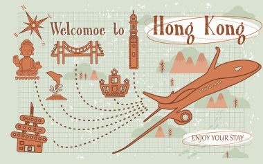 Hong Kong travel concept clipart