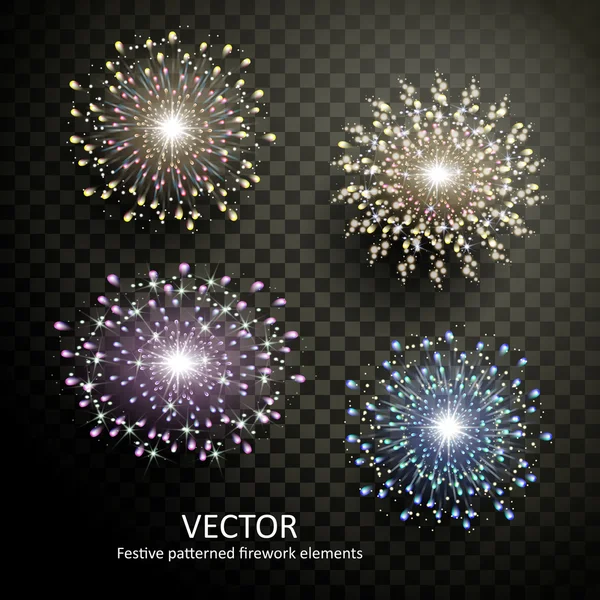 Colorful fireworks collection — Stock Vector