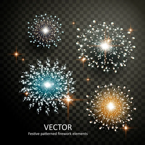 Fuegos artificiales de colores magníficos — Vector de stock