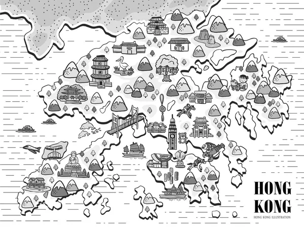 Hong Kong carte de voyage — Image vectorielle