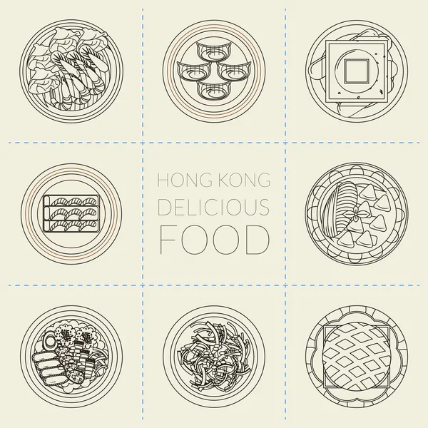 Гонконгские блюда — стоковый вектор